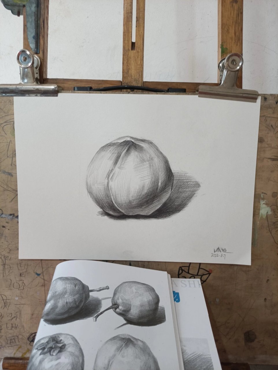 静物素描桃子99