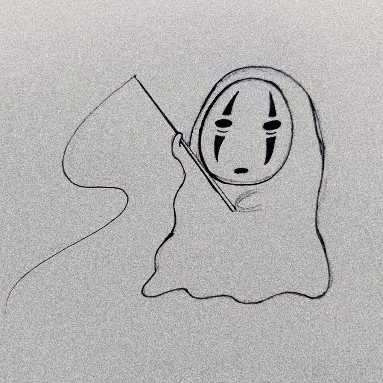 临摹至 #简笔画# #手绘# #简笔画教程# #临摹# #无脸男# #千与千寻