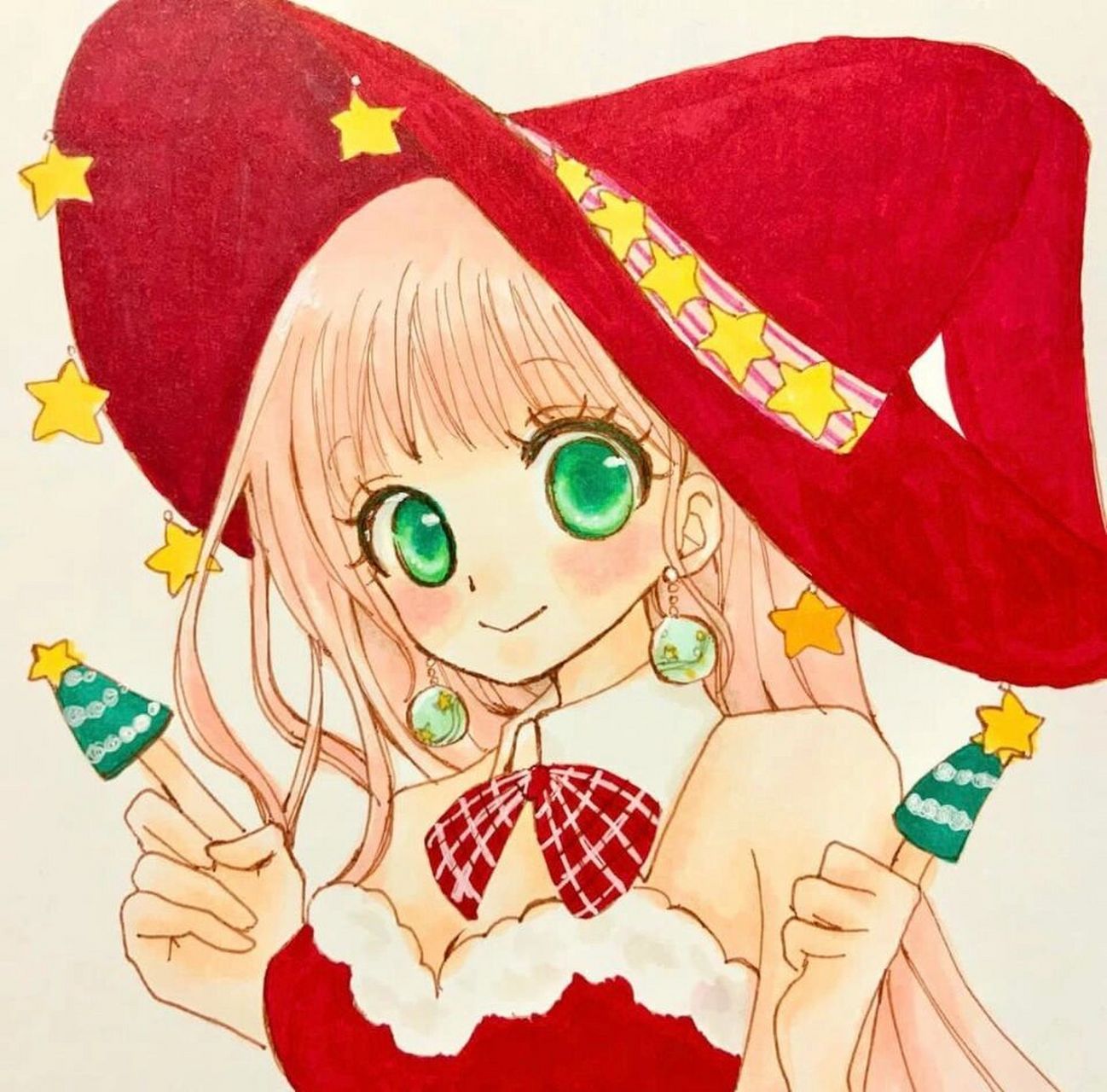 插画欣赏98 戴着巫师帽,头顶大南瓜的魔法少女7015 来自画师