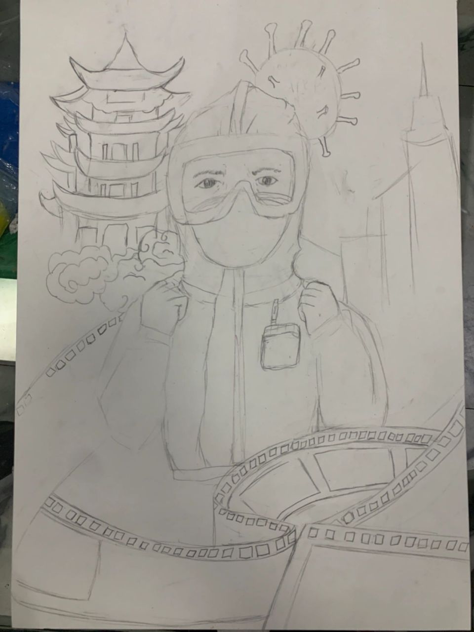 我心目中的英雄儿童画 适用于二三年级 疫情英雄/儿童画手抄报/参赛画