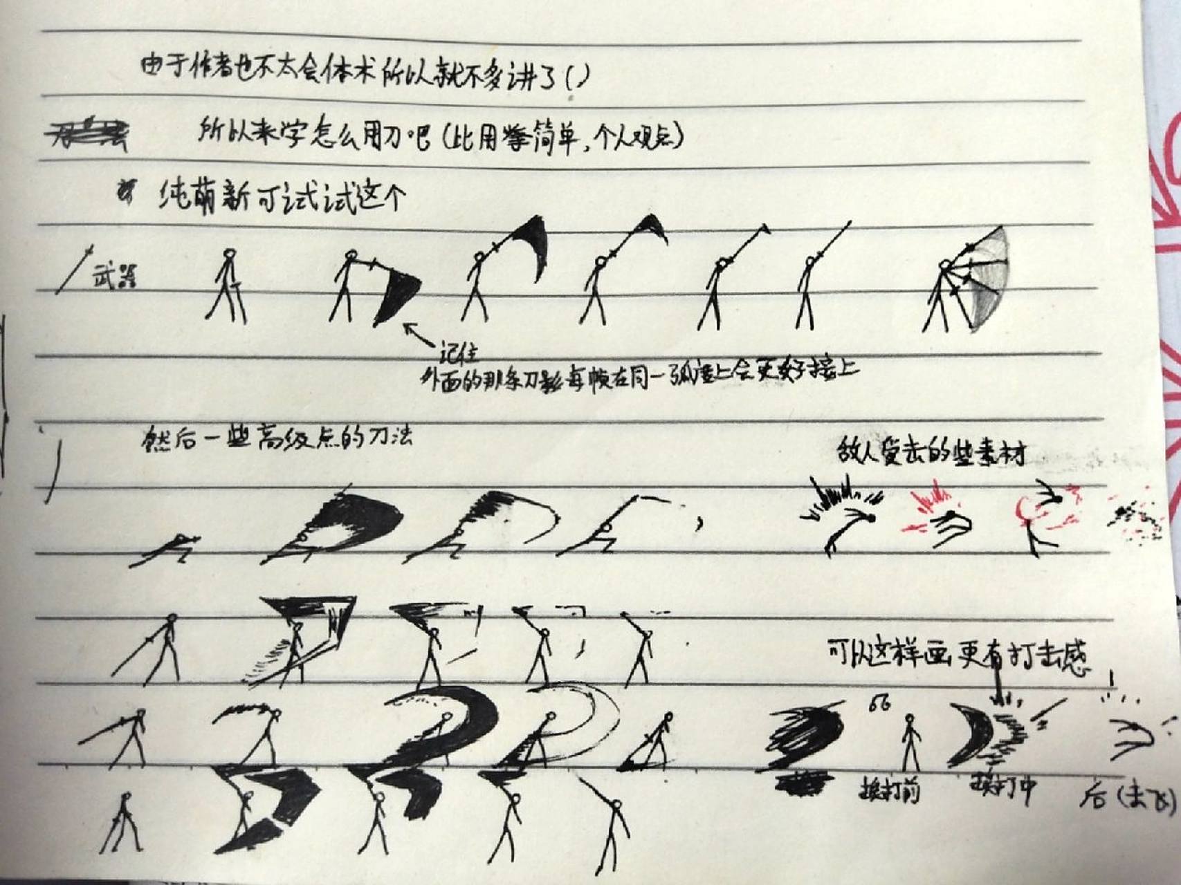 零基础火柴人手翻画教程(人体及简单刀影) 第一次画教程,www 希望可以