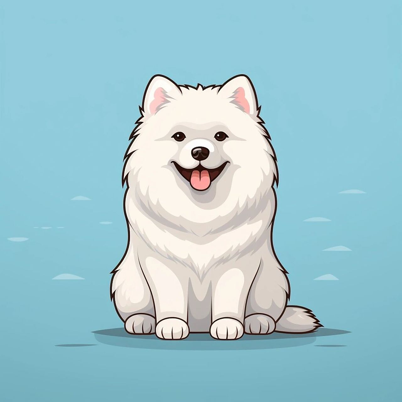 狗狗插画头像设计|萨摩耶