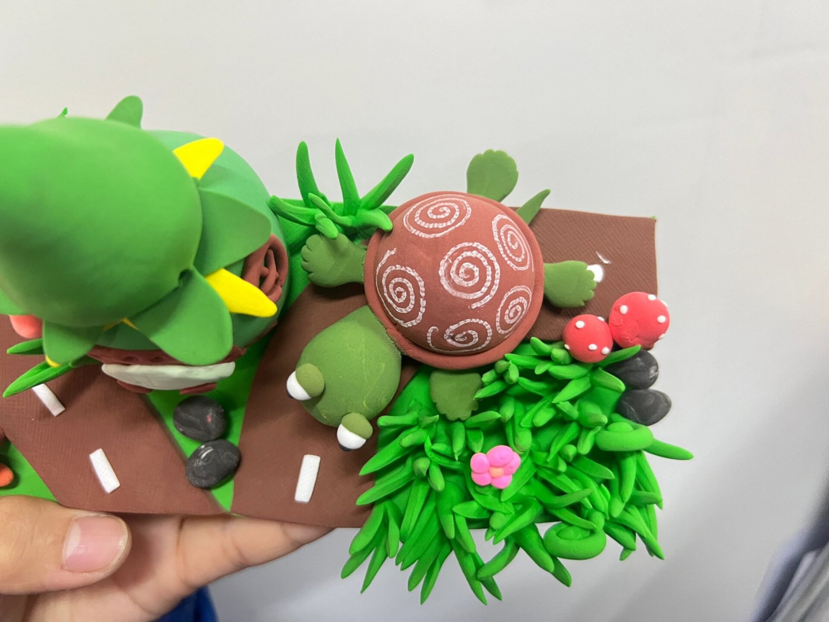 龟兔赛跑粘土作品