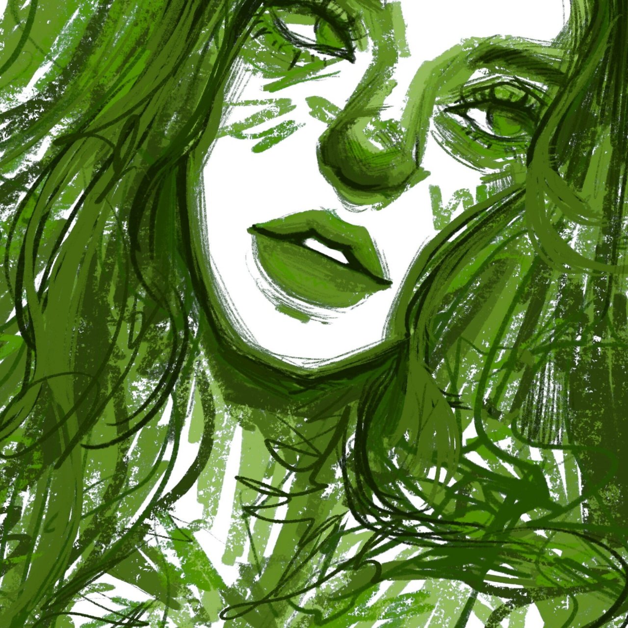 欧美艺术感抽象头像|七色选一 96工具99:procreate 96存图须知