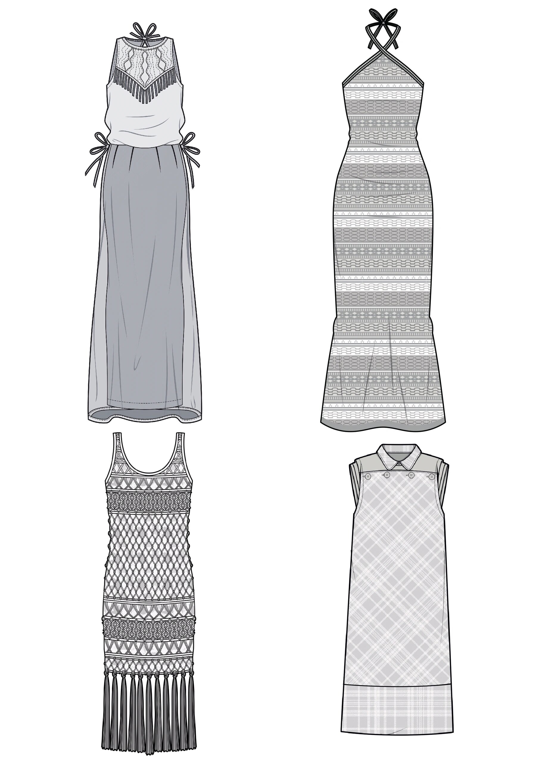 服装设计素材/连衣裙款式图600张cdr文件