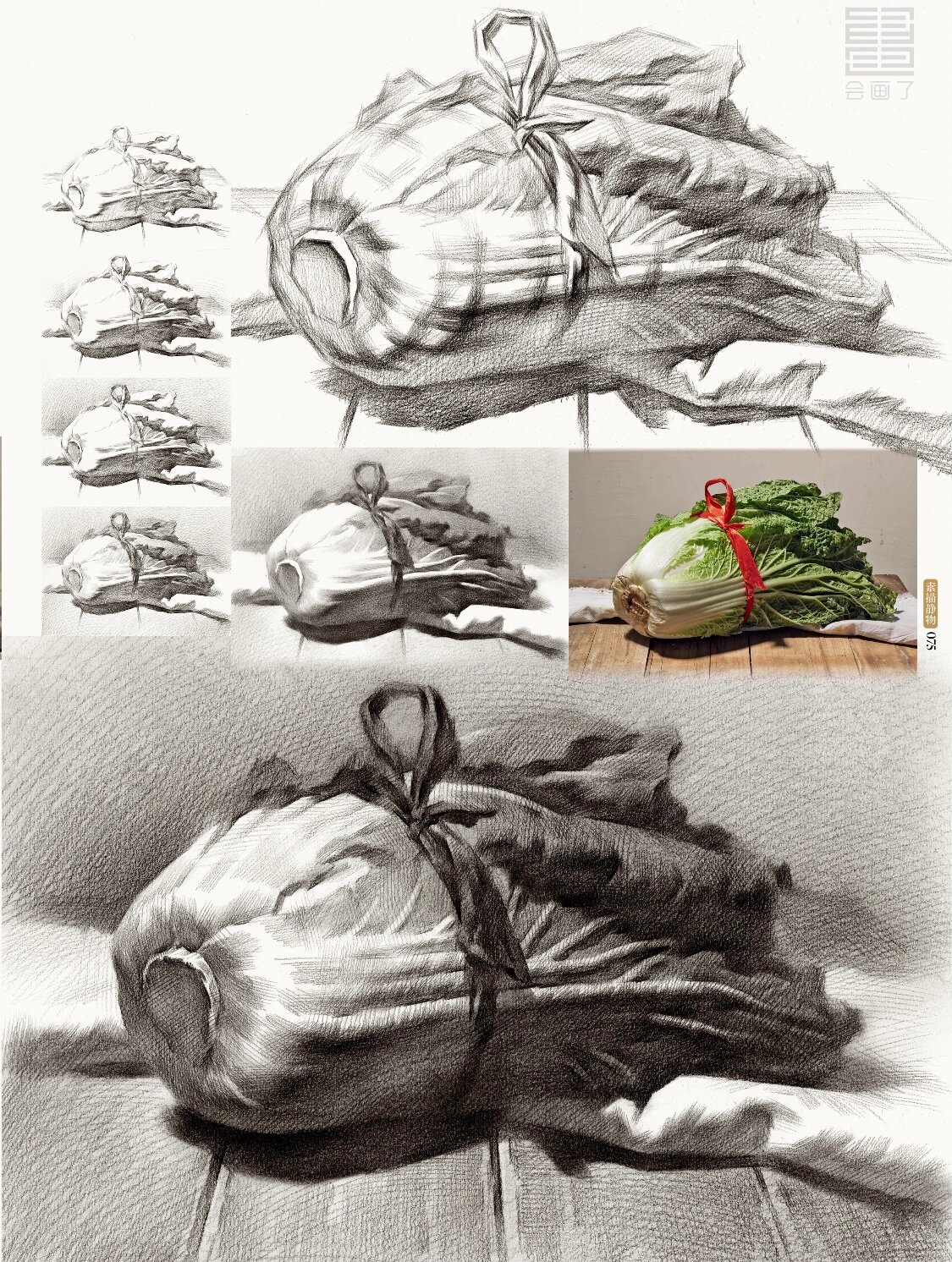 素描【蔬菜类的画法合集