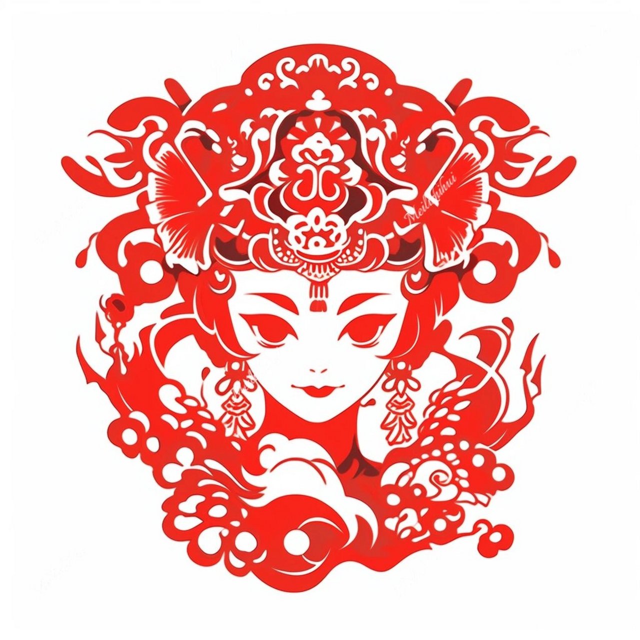 做剪纸就会想到嬛嬛. 逆风如解意,容易莫摧残.