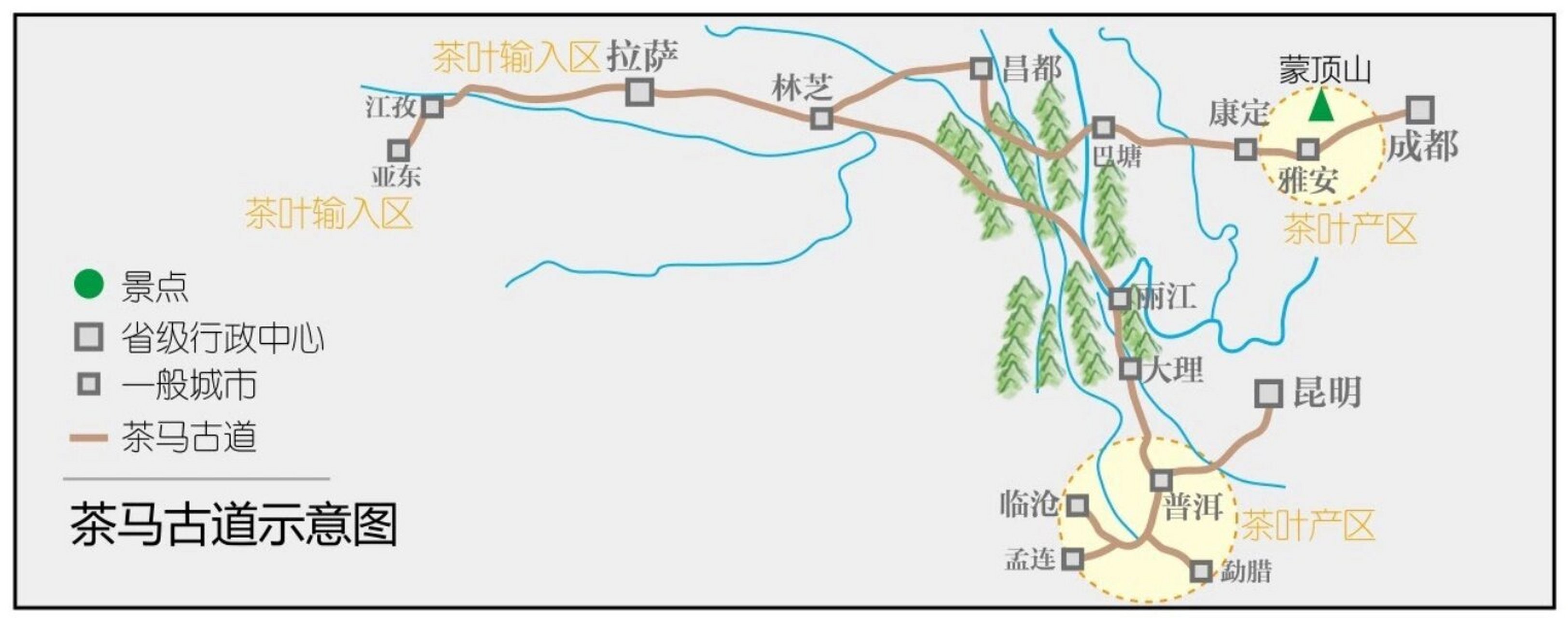 中国茶马古道路线图图片