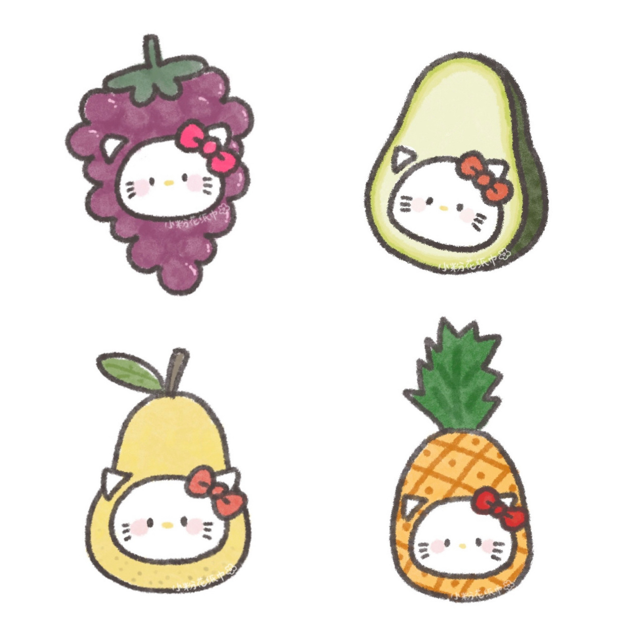 hellokitty头像|有你喜欢的水果吗ovo 葡萄,牛油果,香梨,菠萝味hello