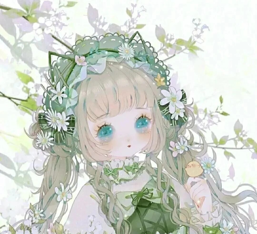 冰冰凉凉薄荷绿动漫女生头像