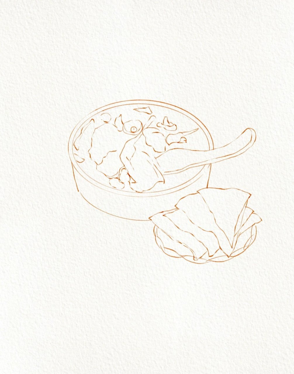 ipad美食水彩手绘|河南美食胡辣汤~ ipad水彩美食手绘~|胡辣汤~95