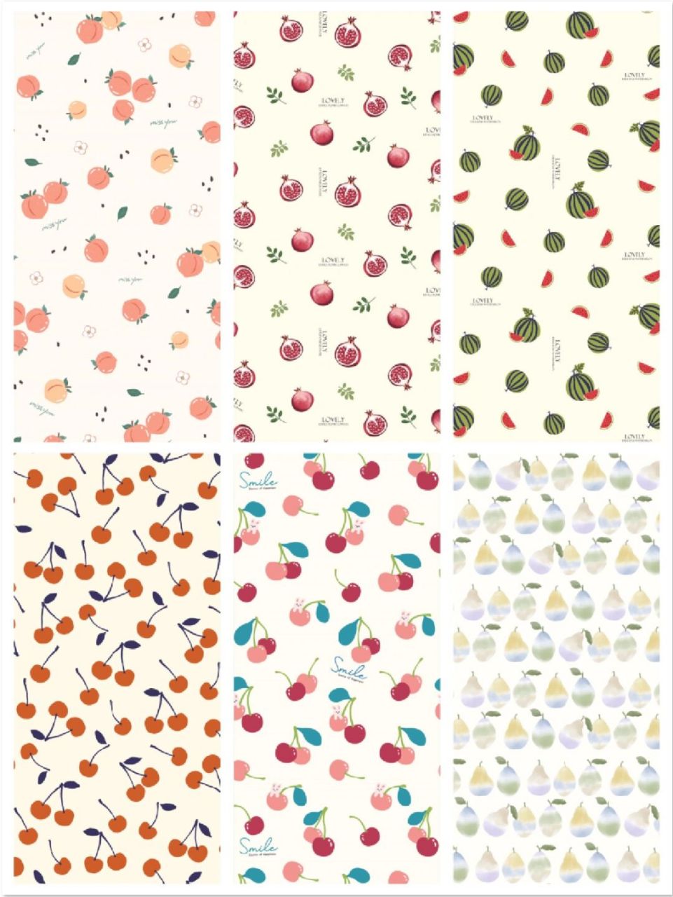 604期 水果小碎花系列图案壁纸 永远保持一颗少女心93939696