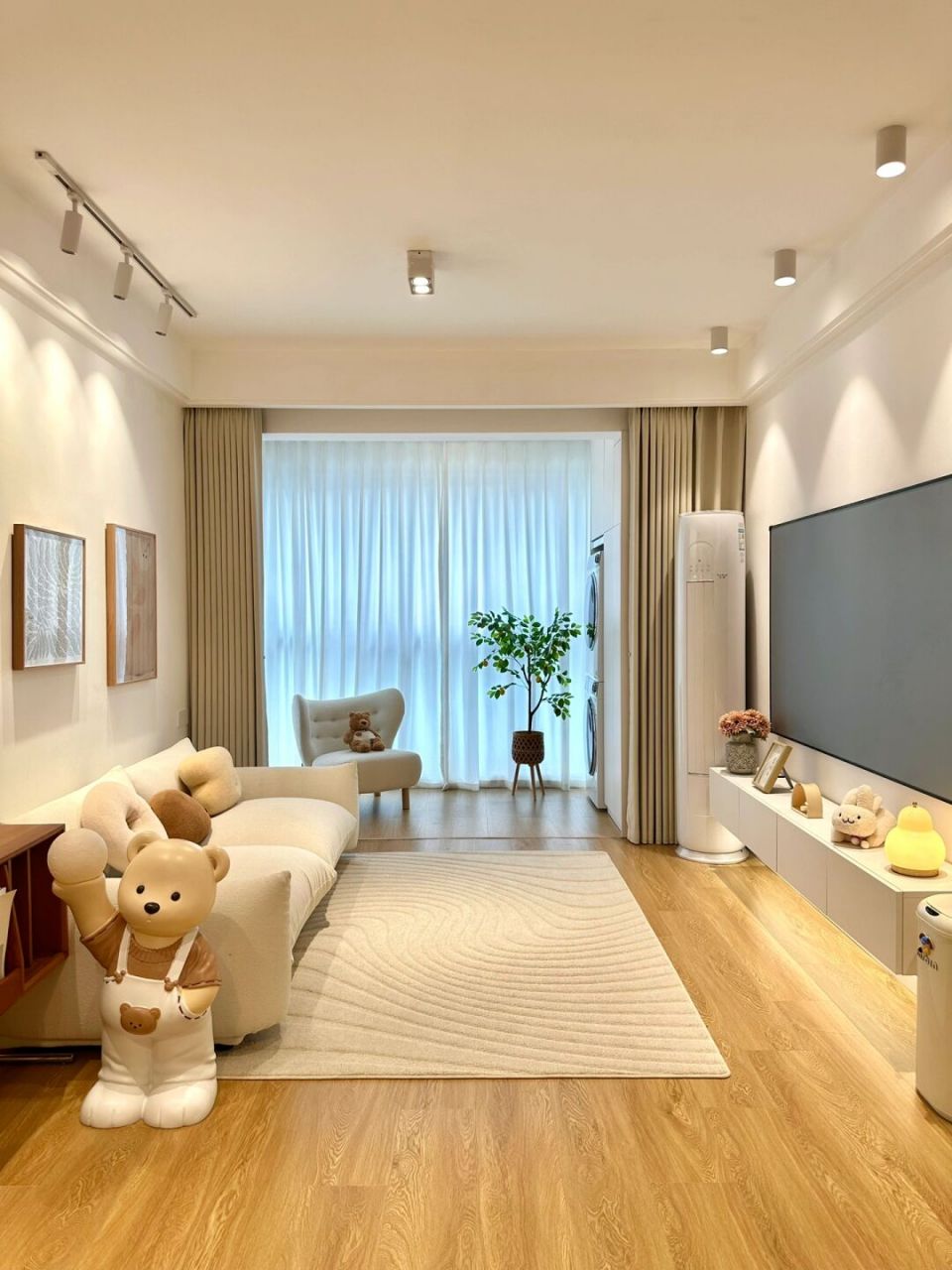 我家客厅简单硬装,直接刮的大白墙 秉承着轻硬装,重软装的原则95