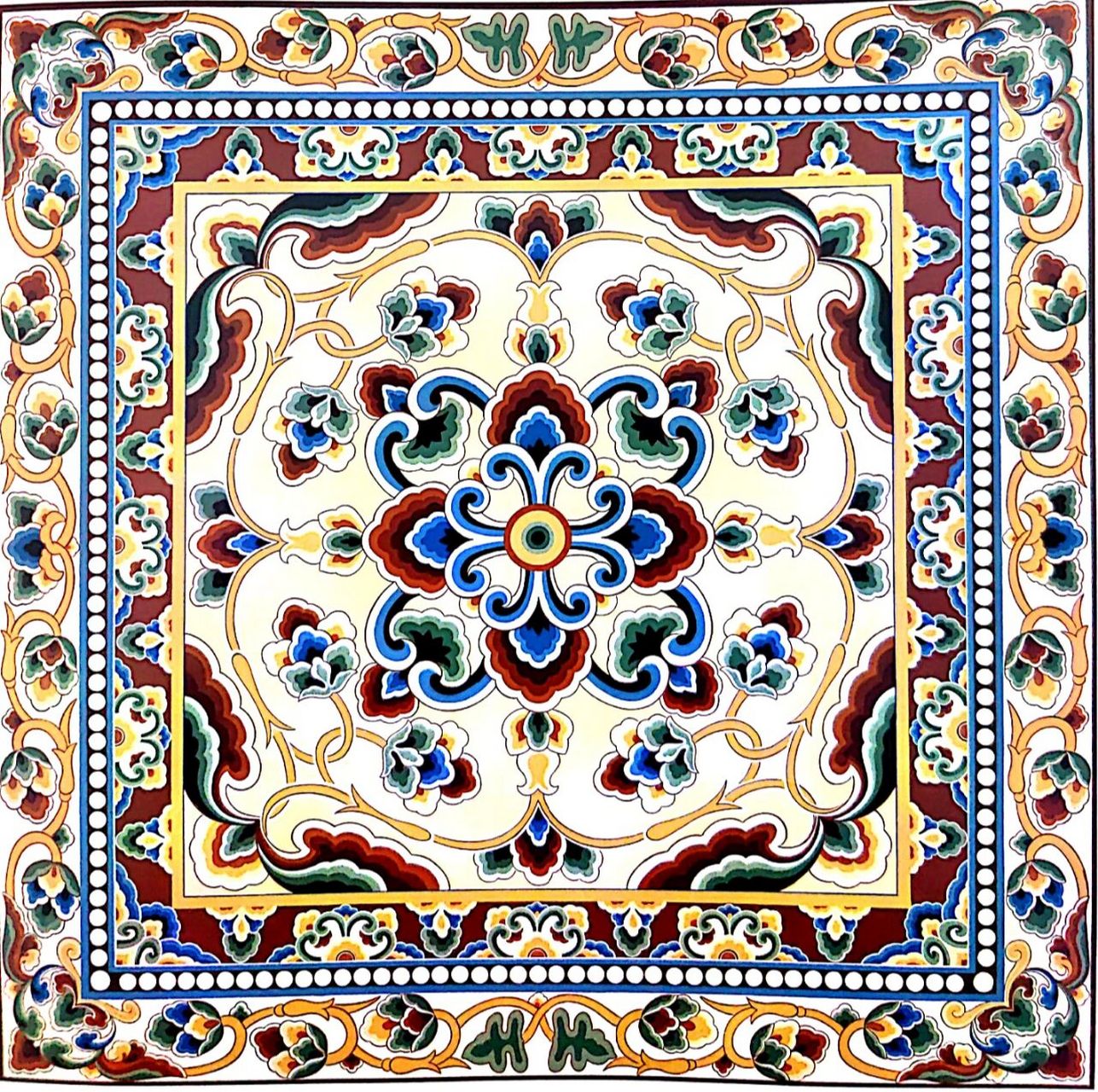 中国传统纹样--敦煌藻井(七) 图一:石榴花藻井莫高窟 387窟 初唐 蜿蜒