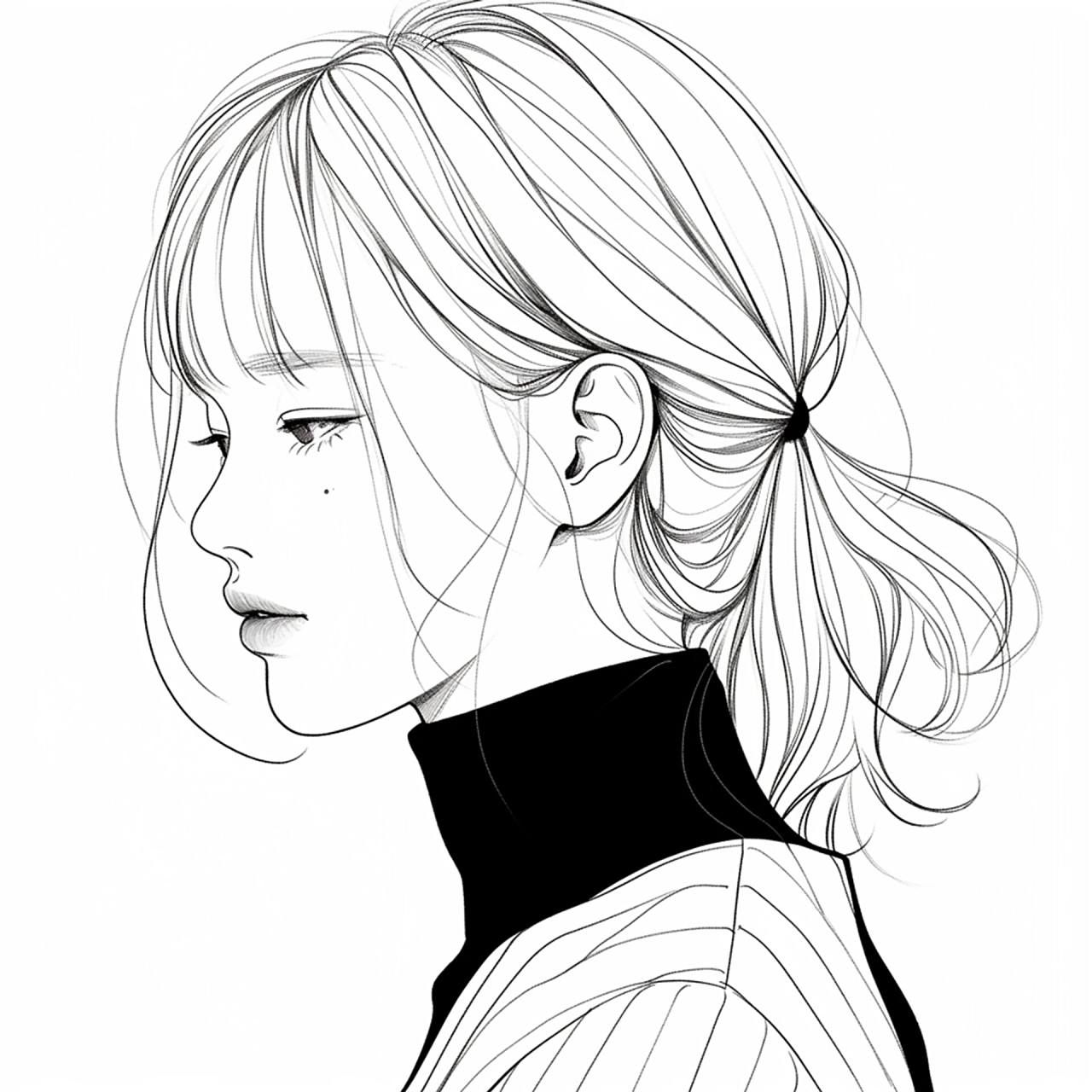 简约又有内涵的极简黑白女生头像!