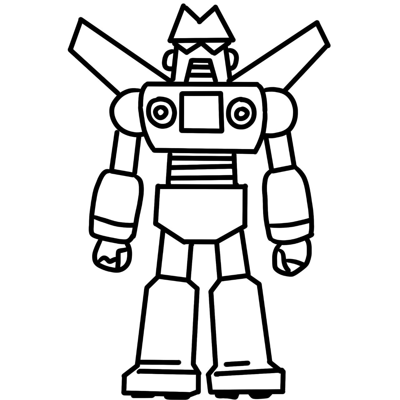 今天是康达姆机器人哦～ 小新喜欢的康达姆机器人来了哦! 这个很好画!