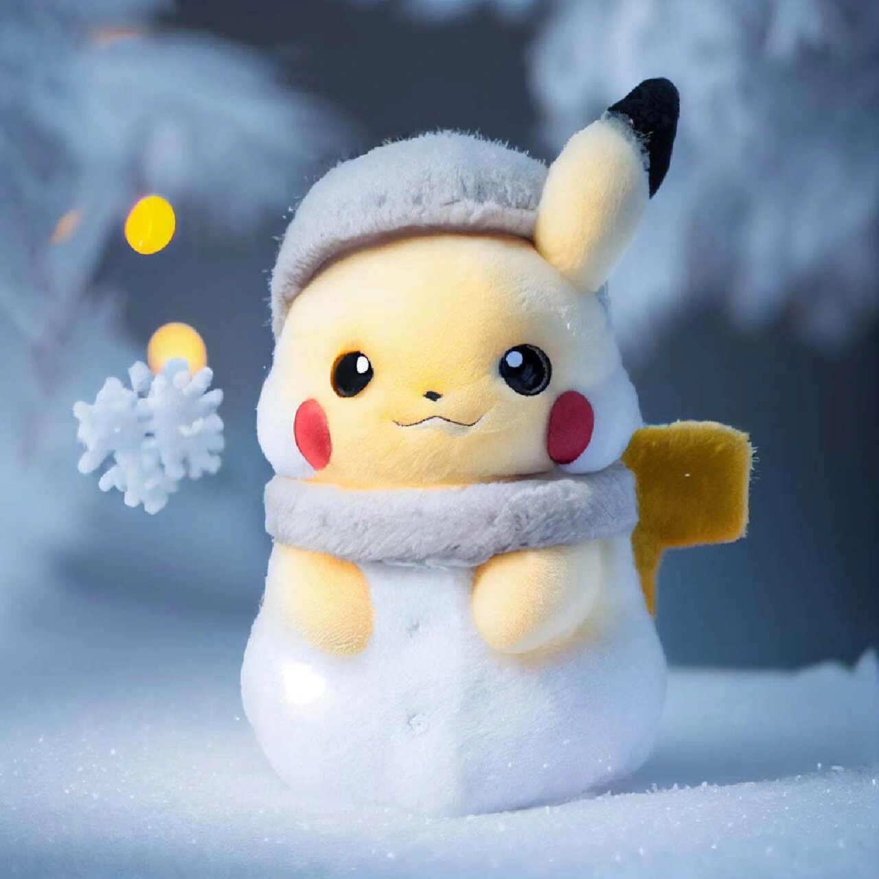 皮卡丘说想变成雪人 皮卡丘:"我想变成个小雪人～"#ai绘画有点东西