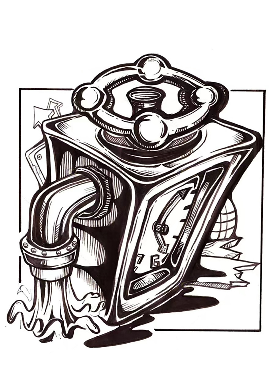 黑白装饰画·单体素材分享·设计基础 今天给大家分享的是闹钟装饰画