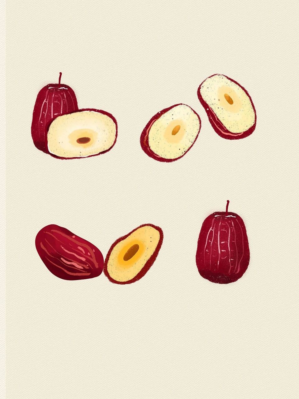 🌈水彩奶枣免扣png素 哈喽,天气变冷