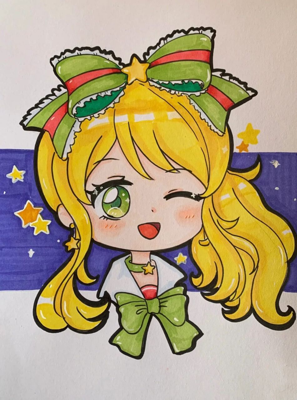 q版动漫女生头像(01) 网图孩子们都画腻了,打算自己做一系列适合低龄