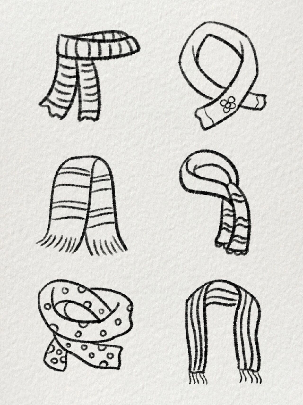 超简单的围巾简笔画|7215冬天要暖暖的