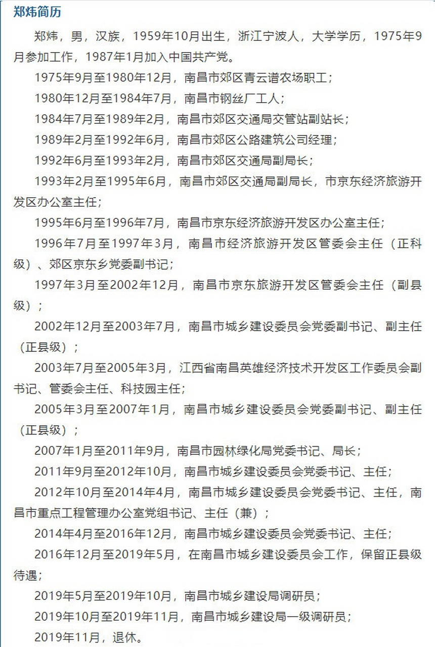 【南昌市城乡建设局郑炜被开除党籍】日前,经中共南昌市委批准,南昌市