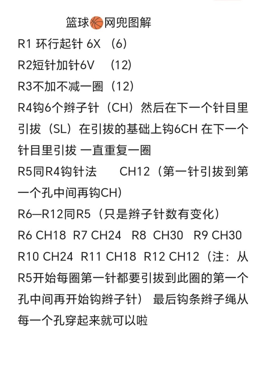 钩针篮球90网兜(原创) 附图解 没有想到有那么多朋友喜欢这个篮球
