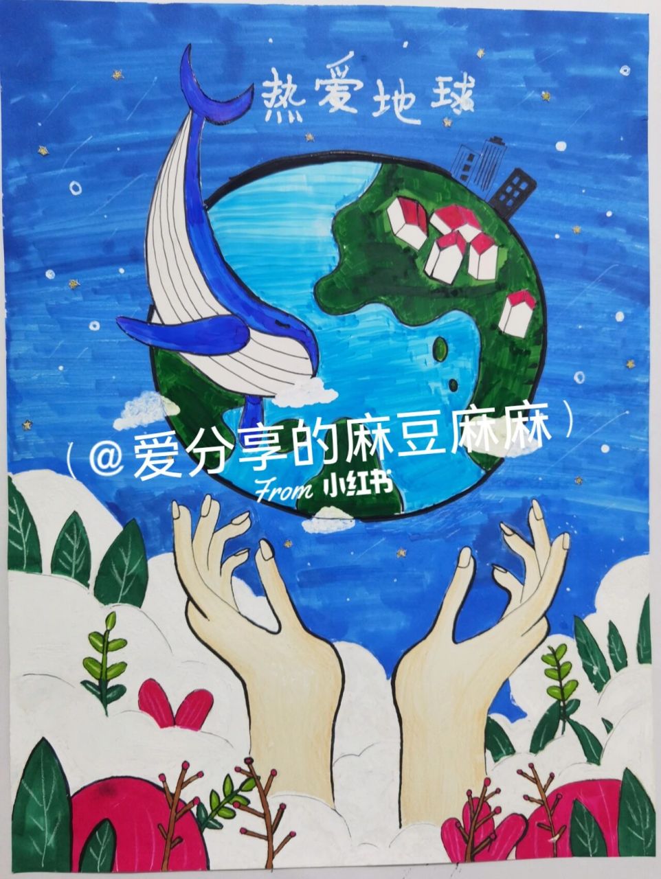 我家三年级丫头的科学作业—《地球海报》