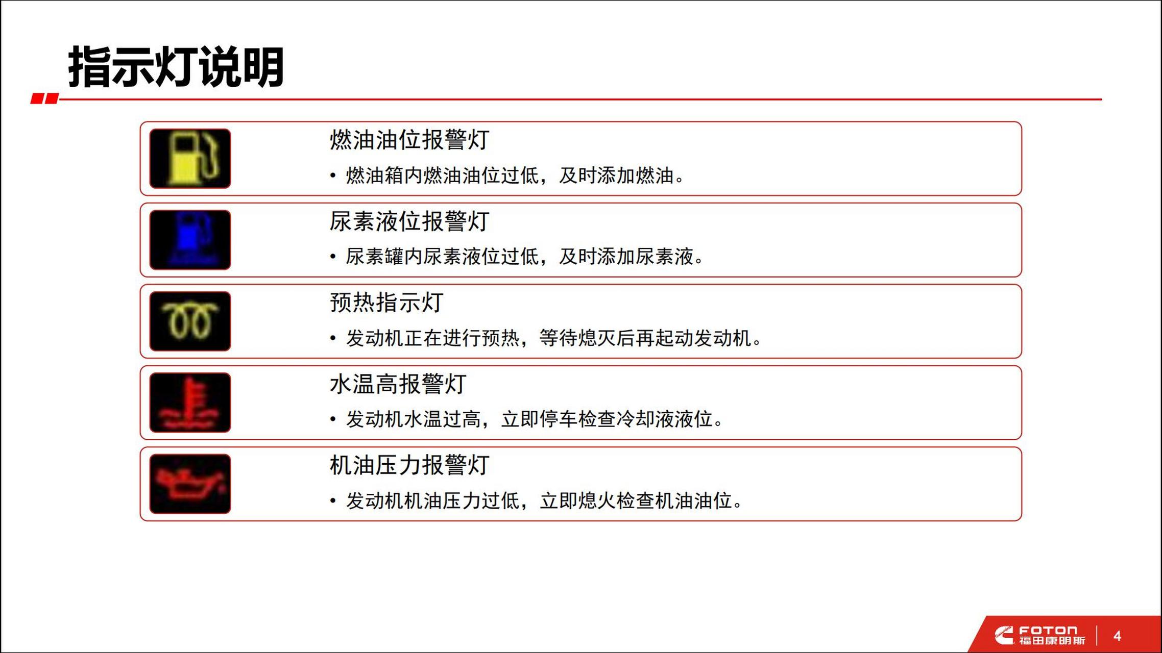 欧航欧马可仪表指示灯介绍