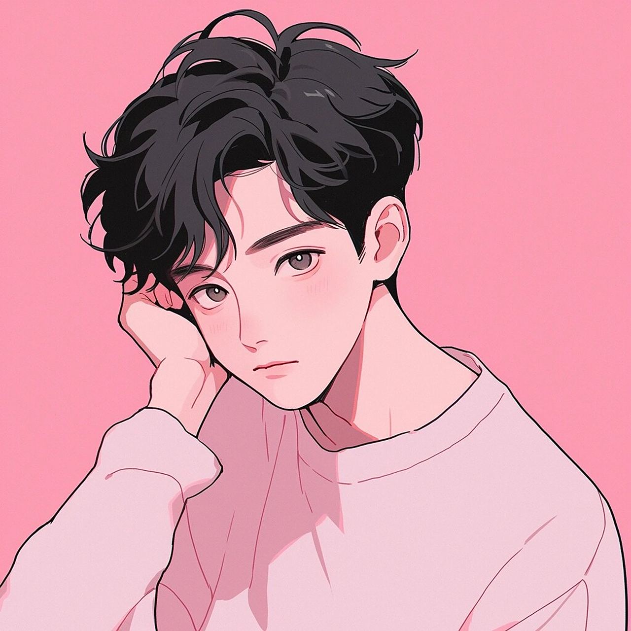 mj|极简粉色男生头像