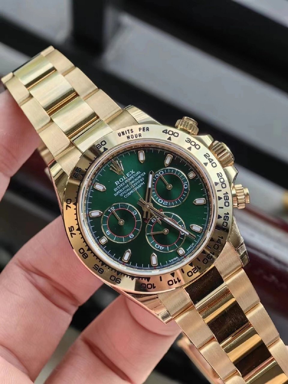 劳力士迪通拿116508绿金迪 19年/11月23日库存品未使用全套 保卡注明