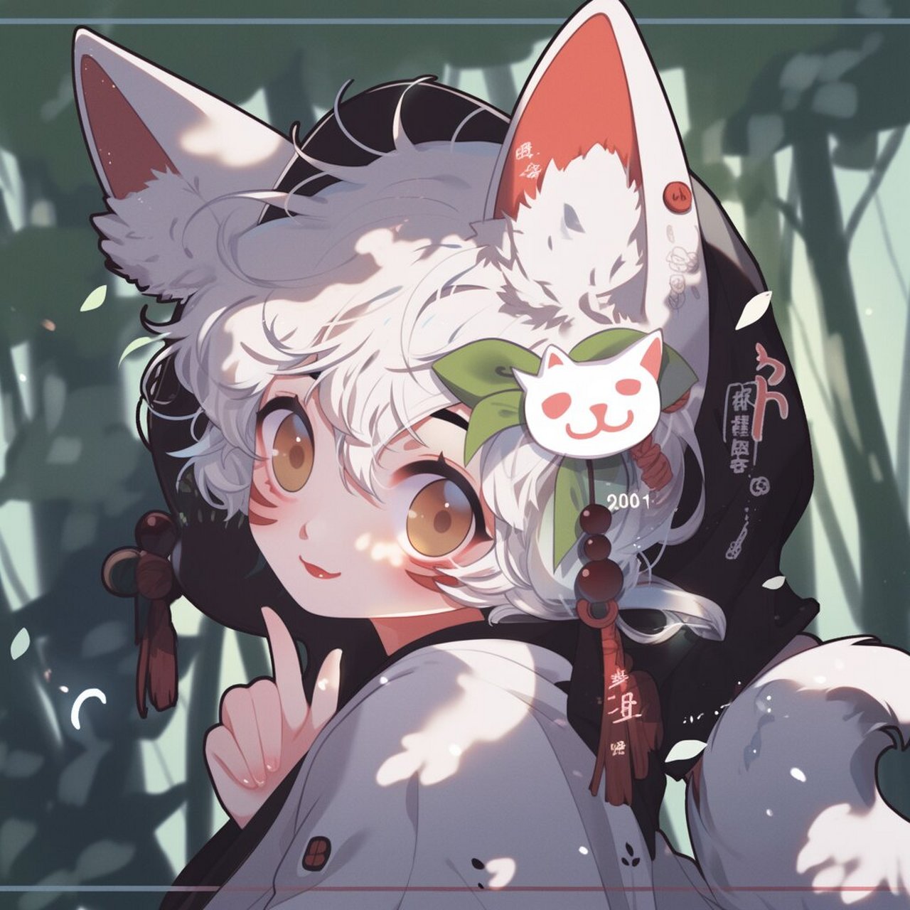 一小时绝美动漫女头之 狐狸福瑞 丛中跃动的闪光,浮身化影,嘴角轻抿 "