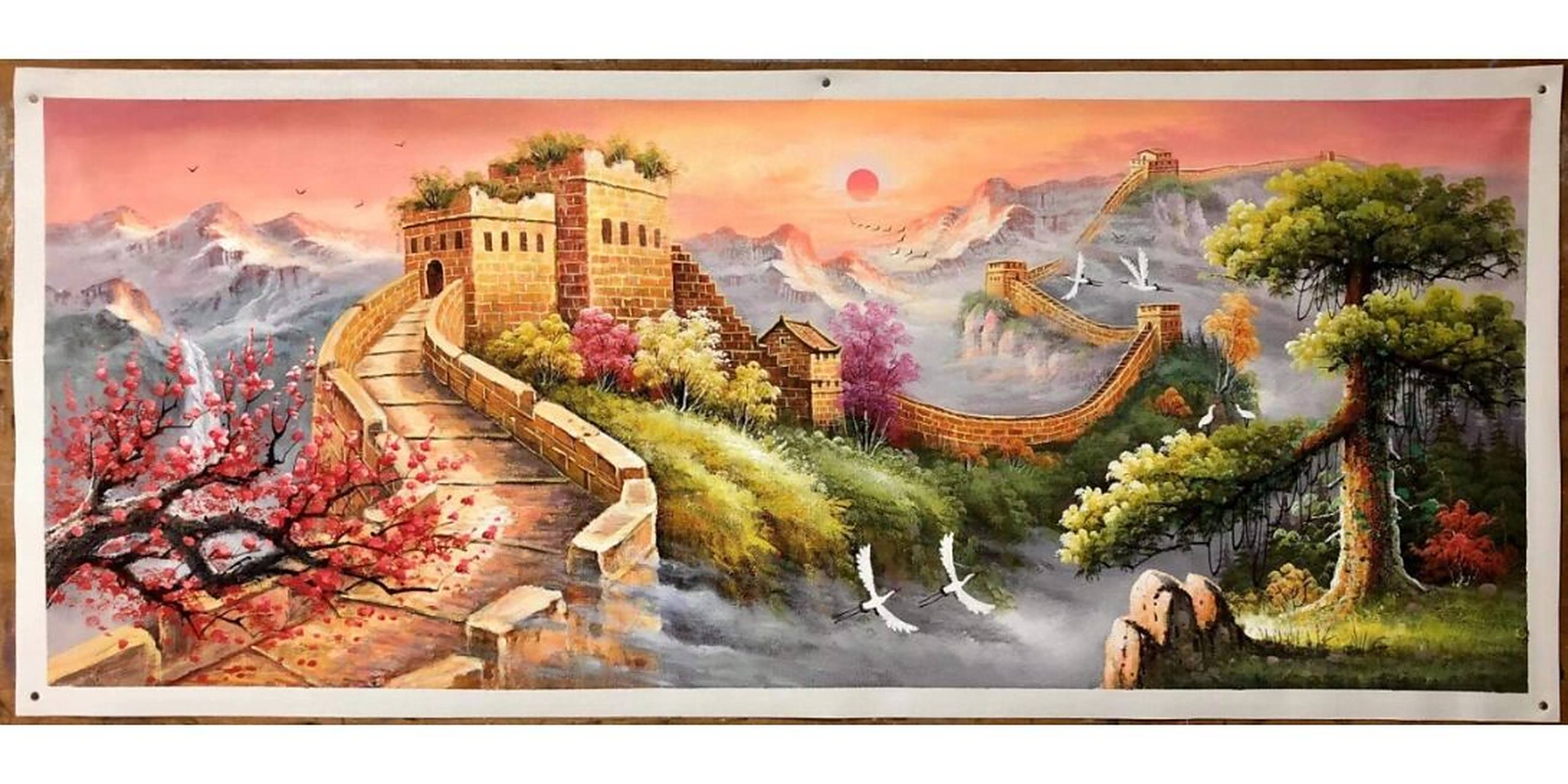 美图分享,8个构图《长城》系列,布面油画 尺寸可以订制