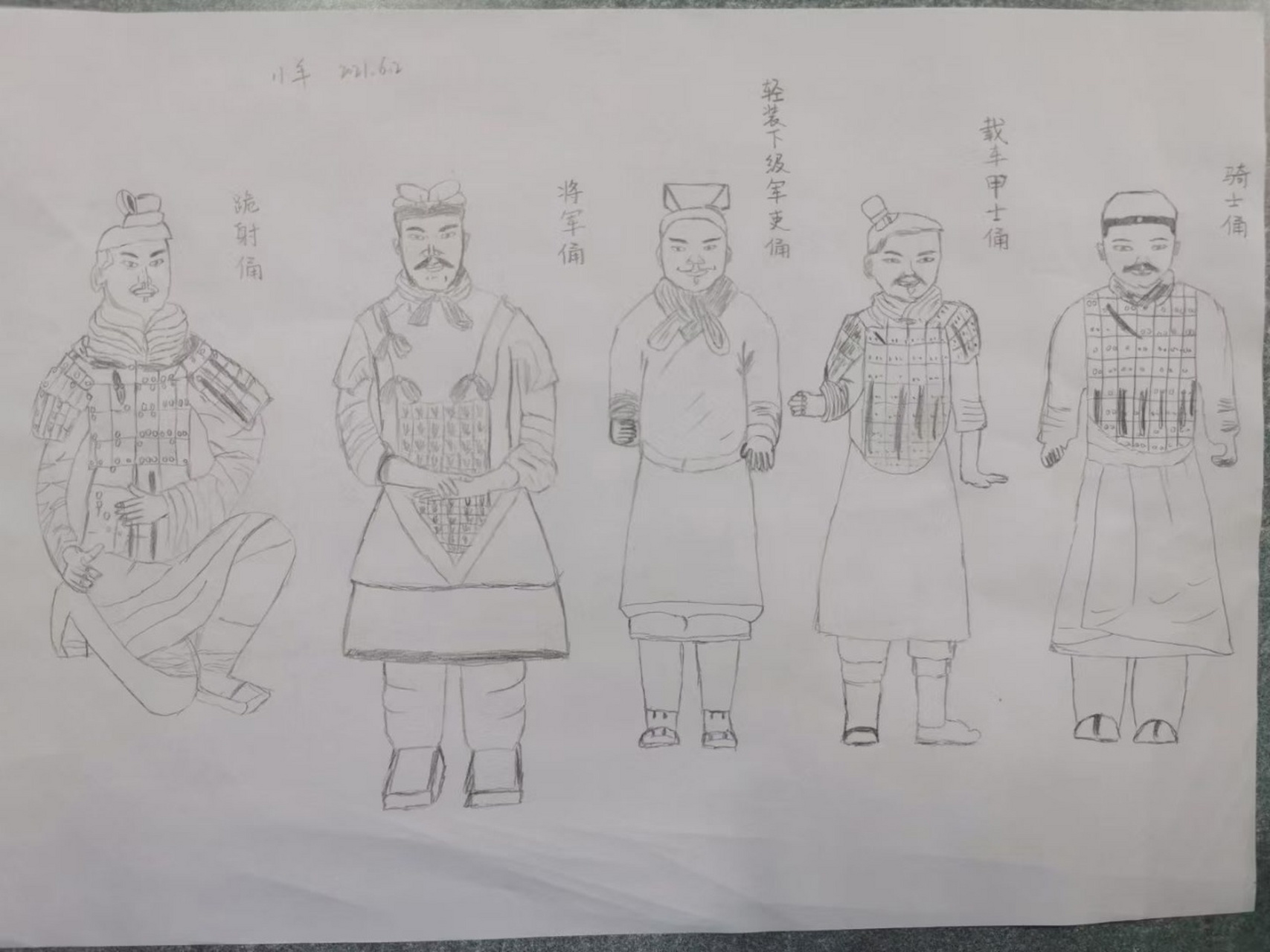 兵马俑简笔画 7870 不负光阴不负自己 不负被爱不负所爱