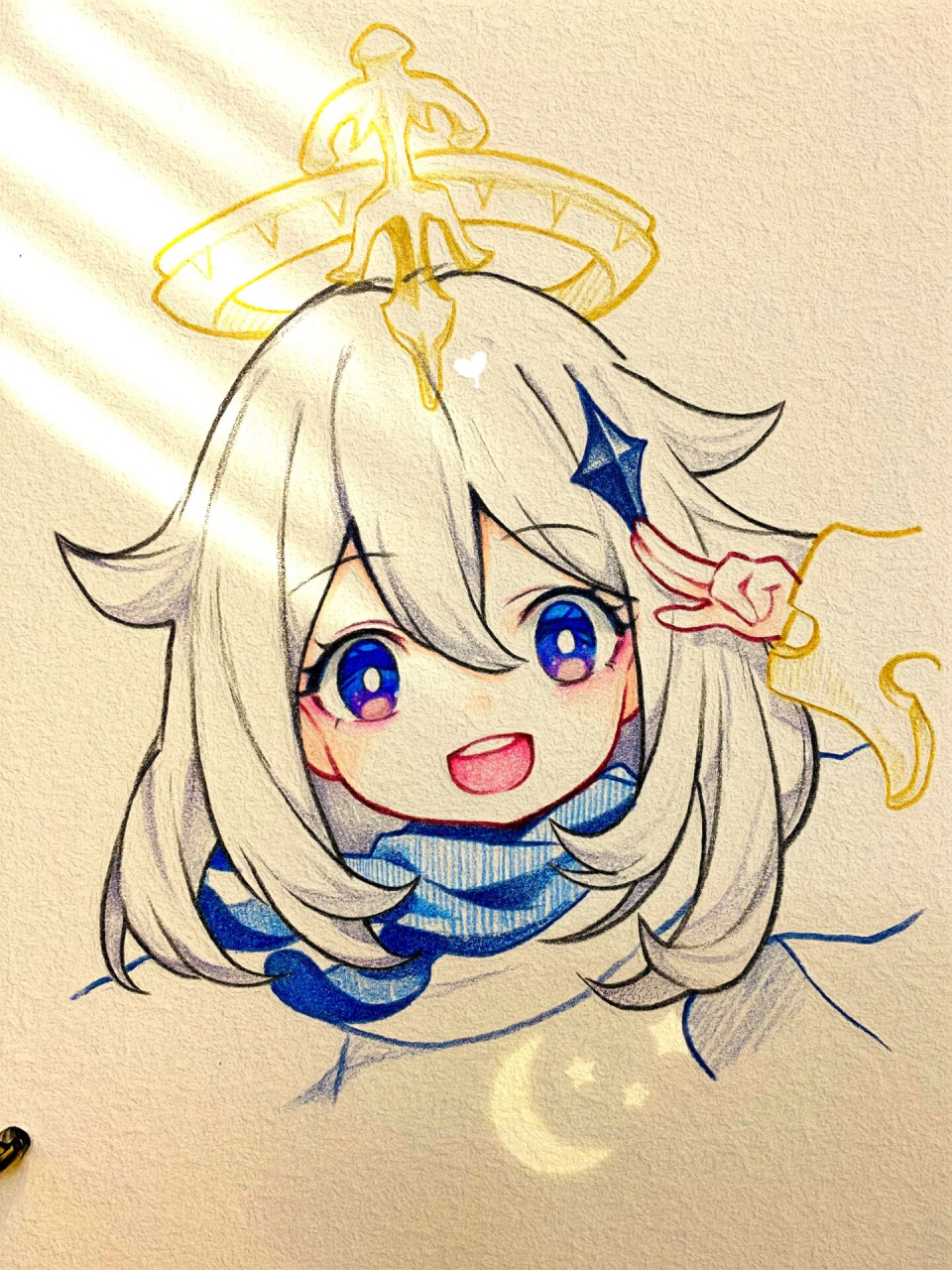 原神蒙派,可爱简笔画教程|39/100        派蒙蒙派派蒙,傻傻分不清楚