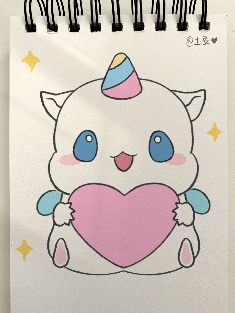 画100个可爱简笔画第44天 有人知道我今天画的是谁吗 	 对啦!