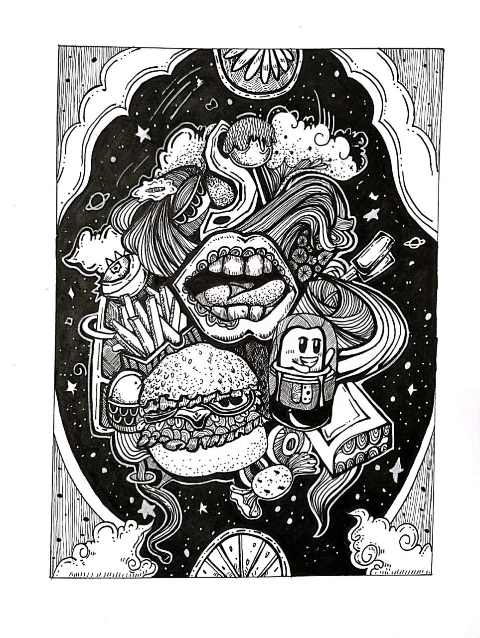 黑白装饰画合集2 近期临摹 《嘿设计》 针管笔 勾线笔   艺术设计考研