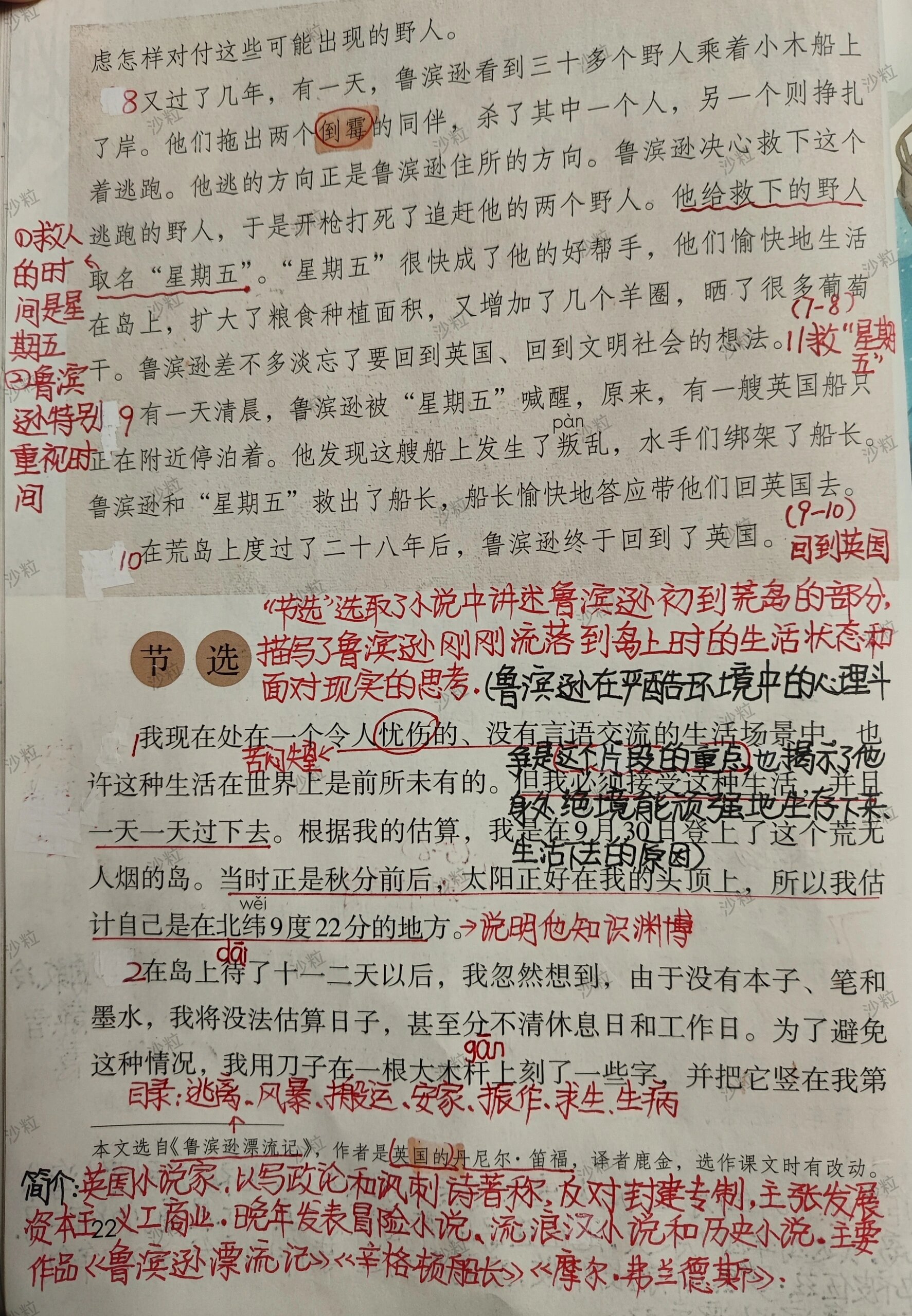 鲁兵逊漂流记课堂笔记图片