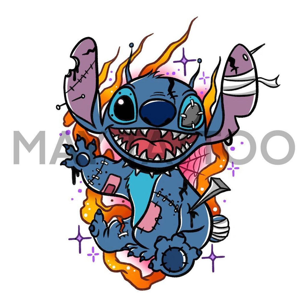 暗黑甜酷纹身手稿 史迪仔大合集newschool 史迪仔大合集来啦 蓝怪物是