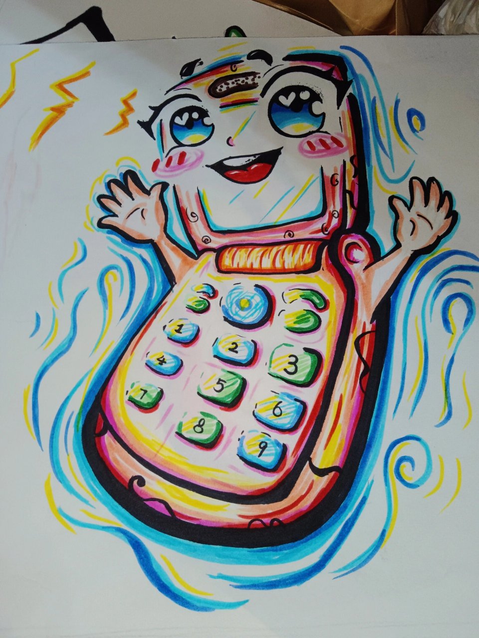 翻盖手机——简笔画 叮铃铃90909090