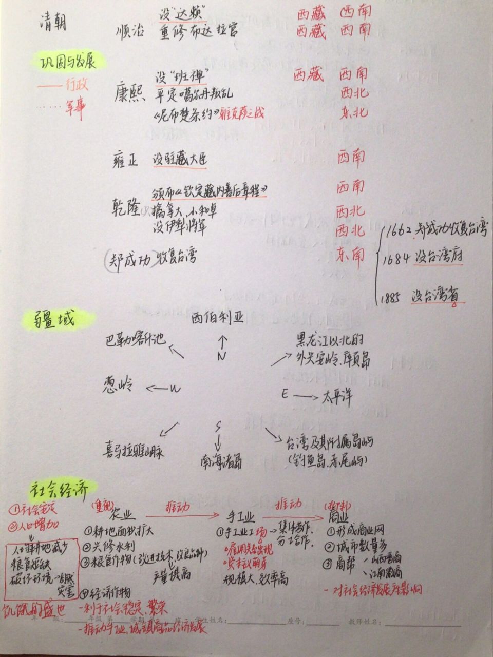 七下历史清朝思维导图 目前只梳理了18-20课的内容哦,后续会补充