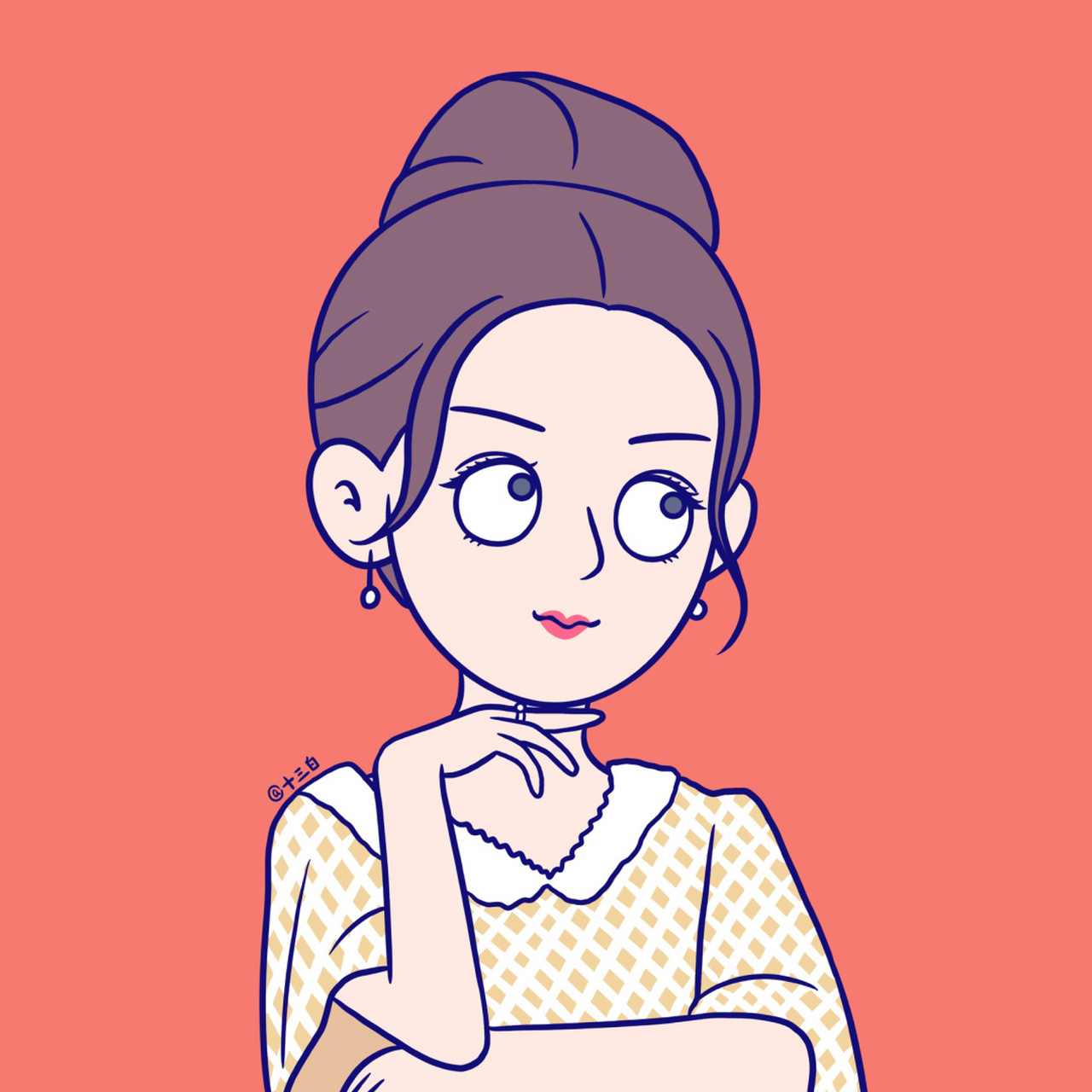 赵丽颖 角色漫画 卡通插画 手绘头像 q版 还有一张在vb里9315取图