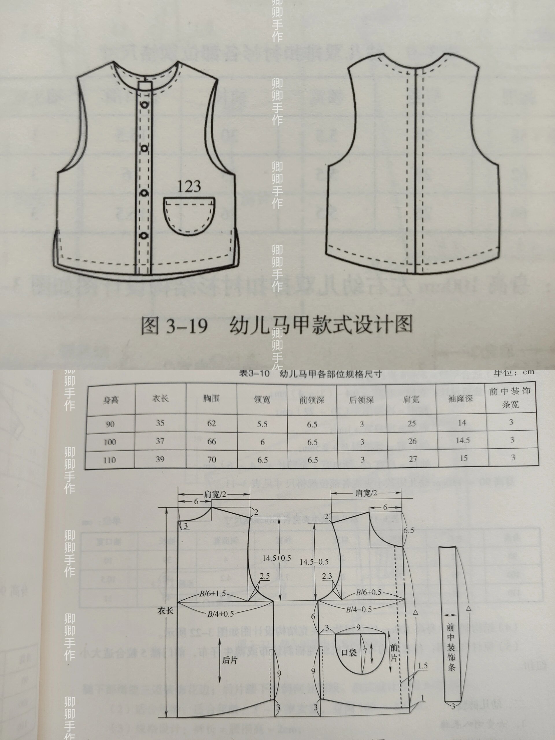 马甲裁剪图 公式图片