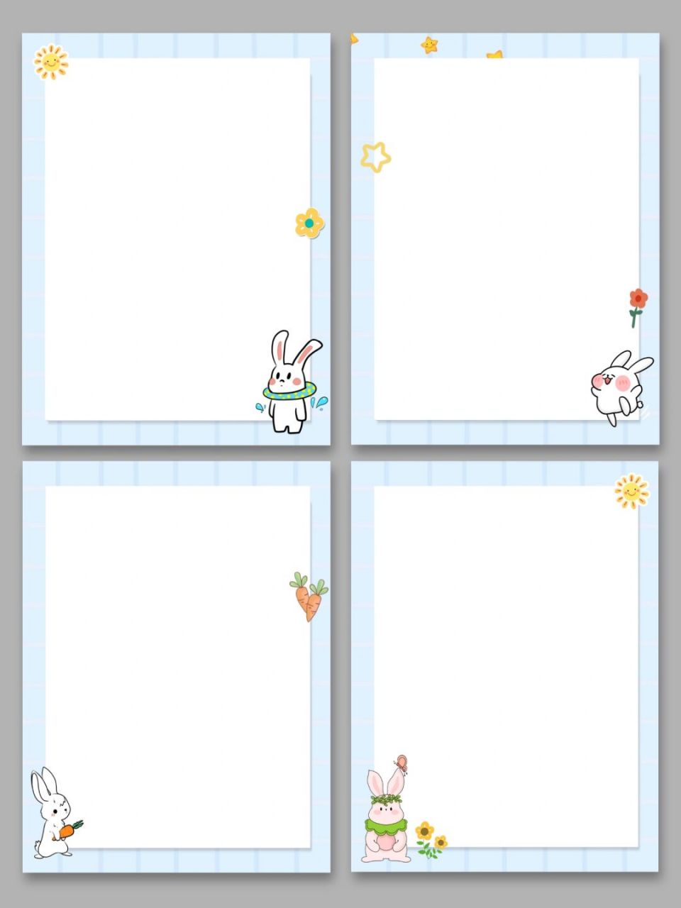 素材设计92兔子卡通边框背景 ppt背景 929292 哈喽~我是图图