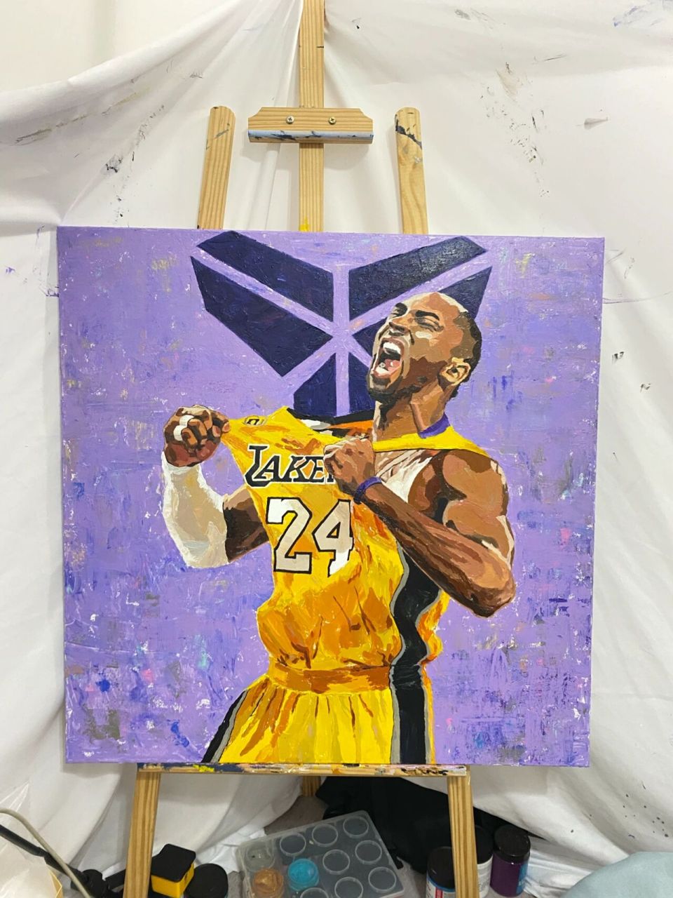 丙烯画|科比(含细节图) 78丙烯画 | 科比·布莱恩特 7880×80cm