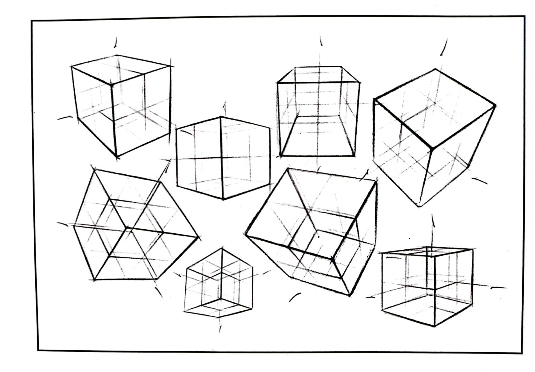 工业设计手绘基础day4-立方体7815 7415简单方体手绘是手绘