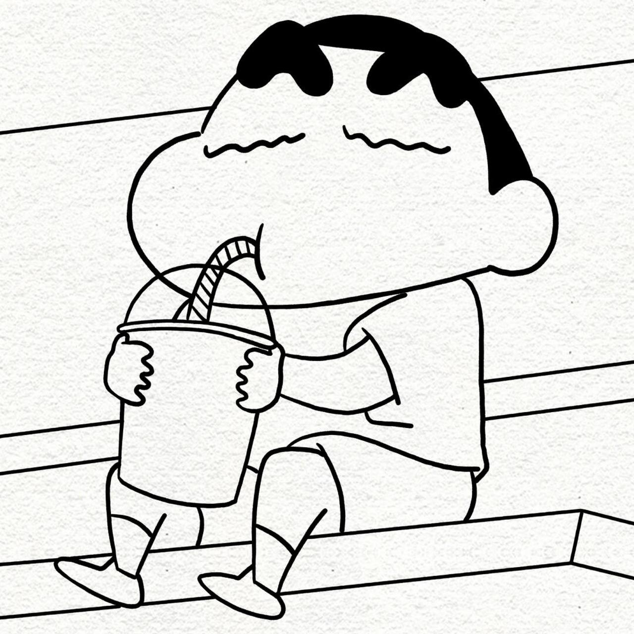 一起来画蜡笔小新,永远做快乐小孩 欢迎大家疯狂交作业 #蜡笔小新