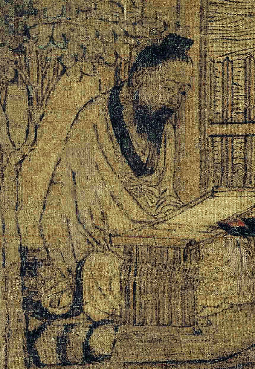 高士图 五代·卫贤 绢本设色 纵134. 5 x横52.