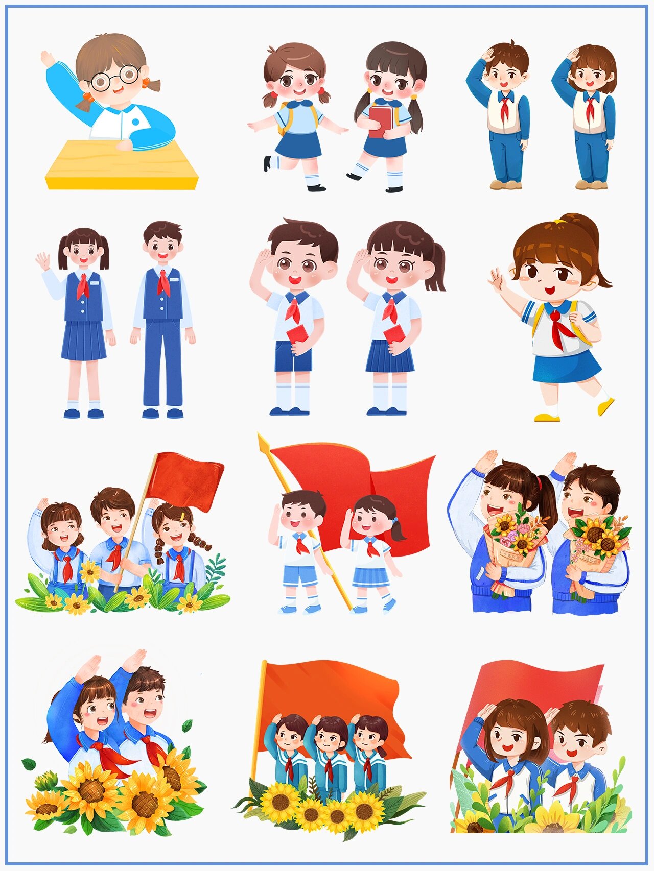 少先队员|学生素材97 素材使用场景: 学校海报,壁纸,手抄报人物元素