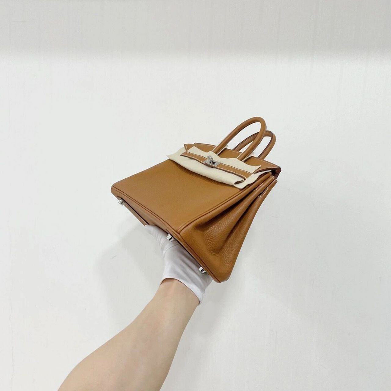 出94全新爱马仕birkin25金棕银扣u刻手提包  全新hermes爱马仕 金棕